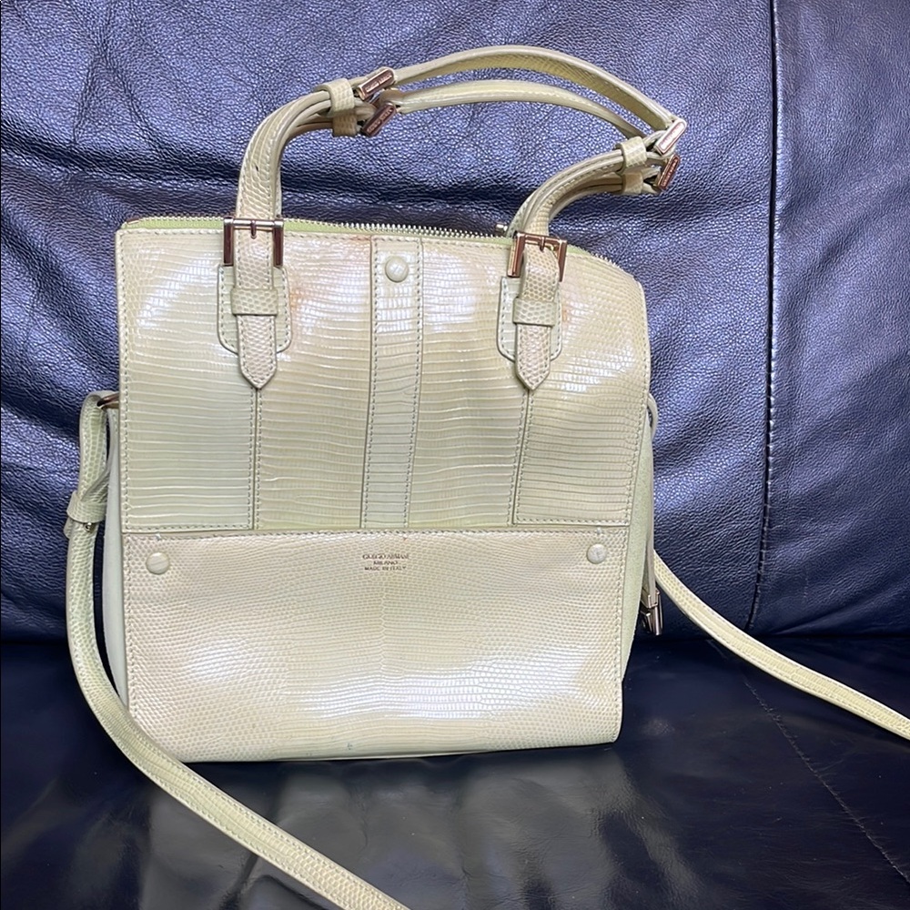 Giorgio Armani light green Tote Bag with Textured Design